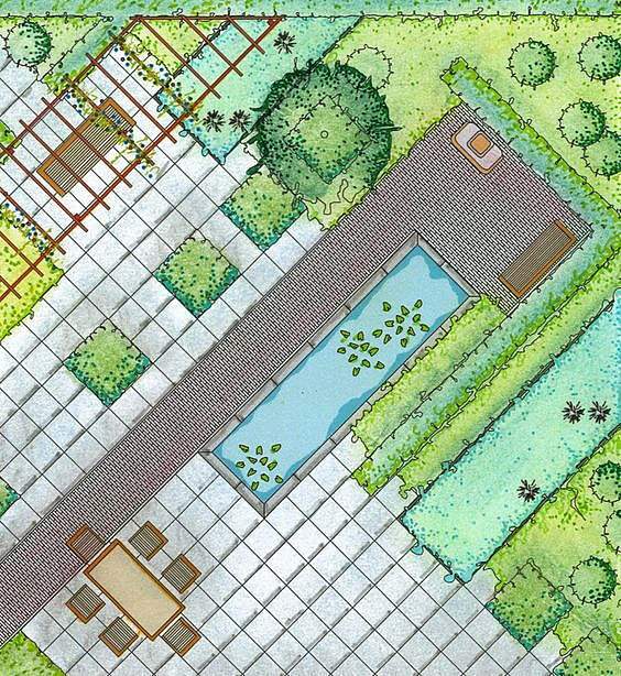 small garden design - using the diagonal